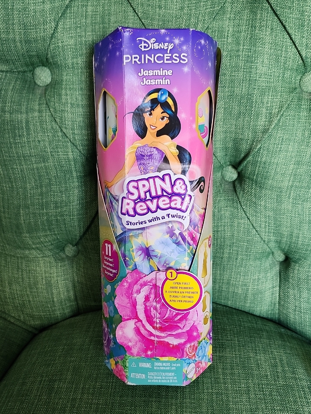 Disney Princess Jasmine Spin & Reveal Story Set - Purple Pink